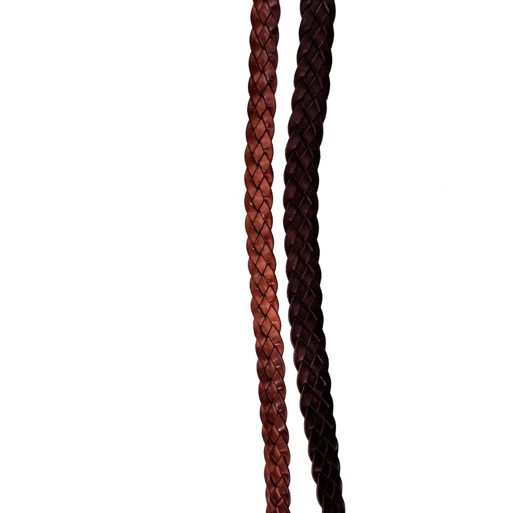 Vintage Eddie Bauer AEO Braided Genuine Leather Belt Sz 38 Brown Tan Unisex - Picture 7 of 14